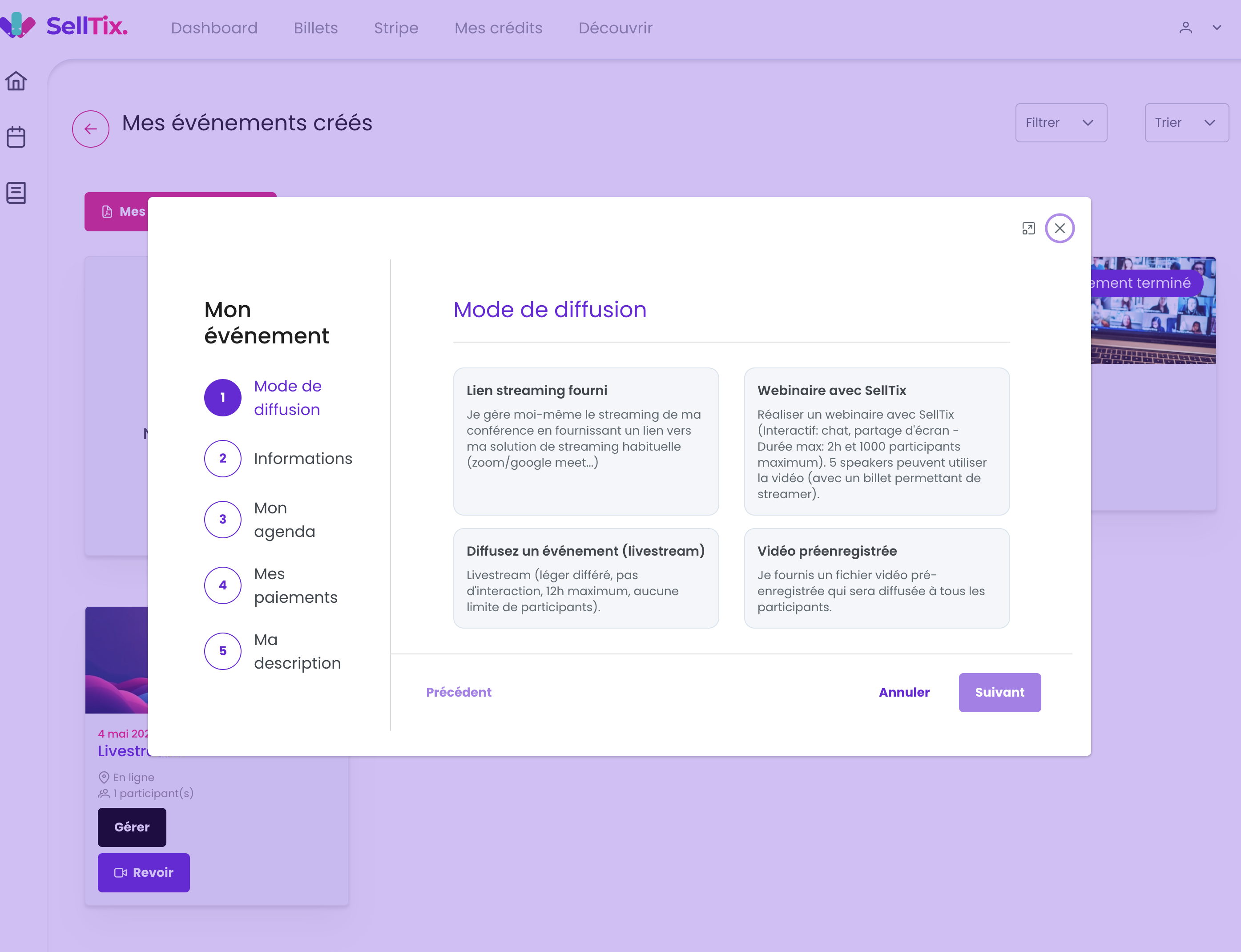 Aperçu de la solution de streaming SellTix